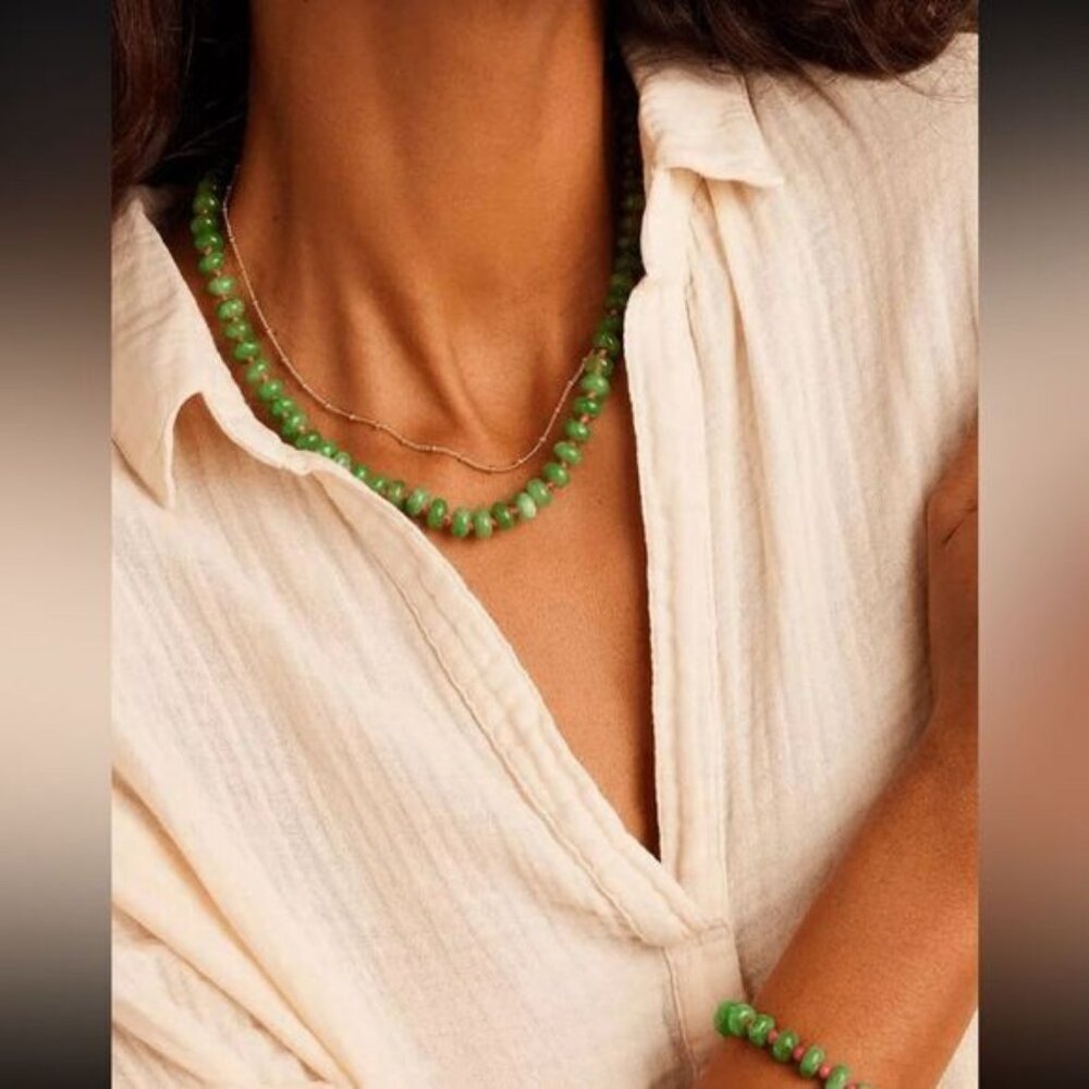 Natural stone beaded necklace N563